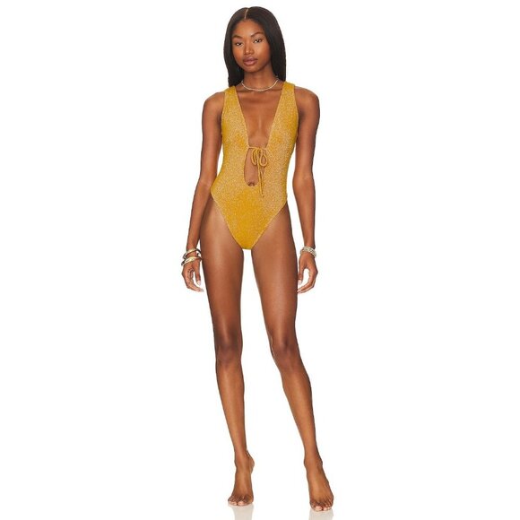 Montce Swim Juliet One Piece Sun Sparkle Yellow Womens Size XS - Picture 1 of 8